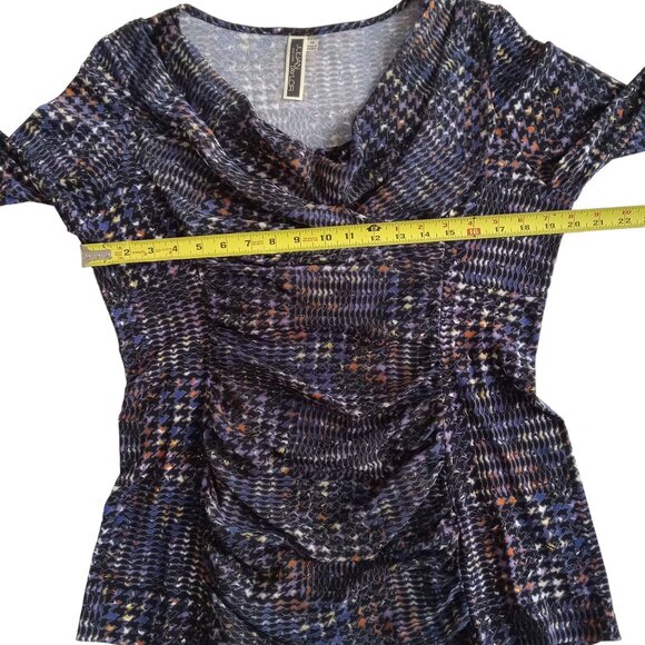 Julian Taylor Women's 14 Draped Front 3/4 Sleeve Beautiful Multi Color Blouse - Picture 6 of 9